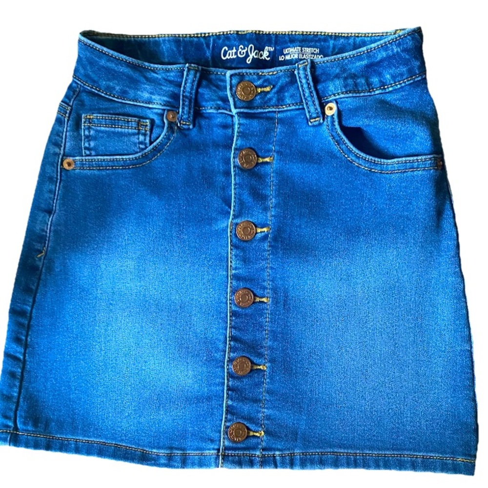 Cat & Jack Blue Denim Skirt~~Girls Size 7/8 M~~
